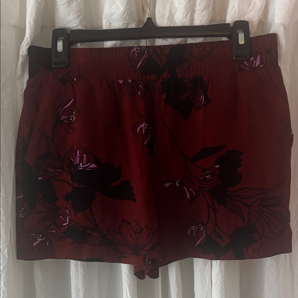 Apt. 9 Dark Red Floral Shorts
